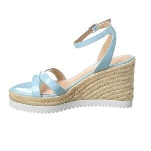 Stuart Weitzman Catlina Leather Espadrille Wedge Cielo Sandal – Sz 9B
